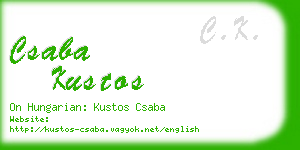 csaba kustos business card